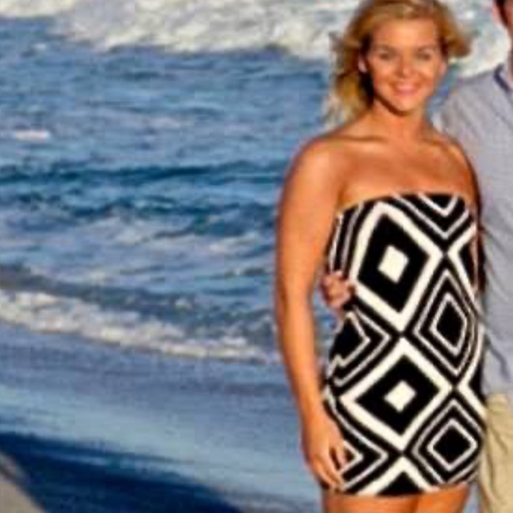 Black & White Ikat Bodycon Dress